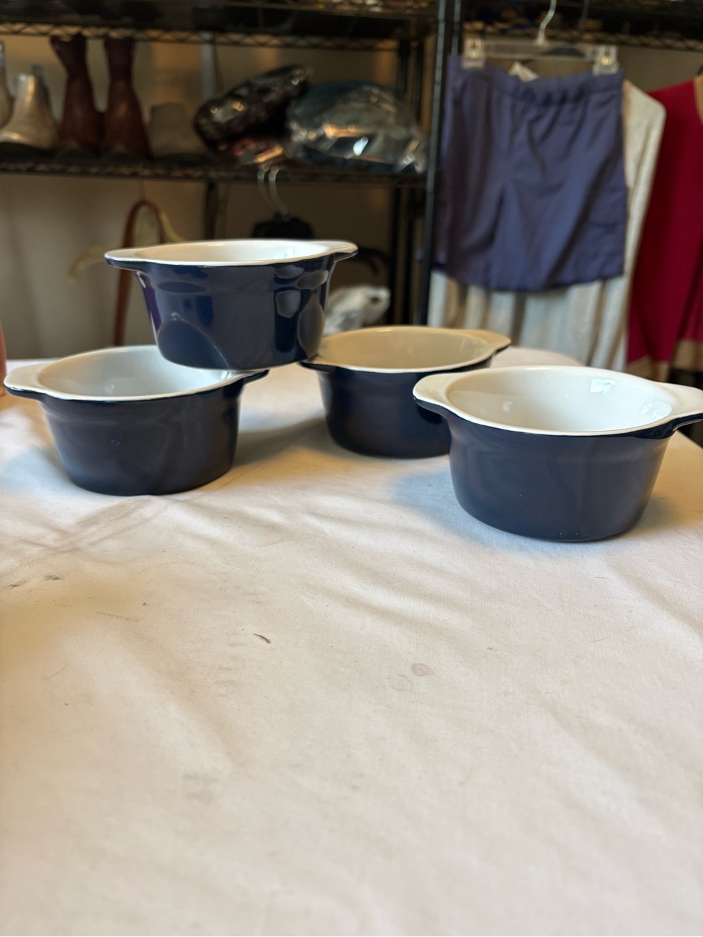 Martha Stewart Navy Ceramic Prep Bowls - Set of 4